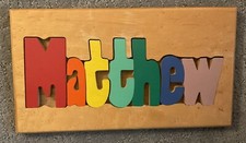 Puzzle - Wooden - Multi Colored Wooden Letters - Matthew