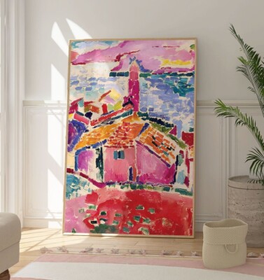 Henri Matisse Ansicht des Kollioursdrucks, berühmtes buntes Kunstwerk, modernes Dekor