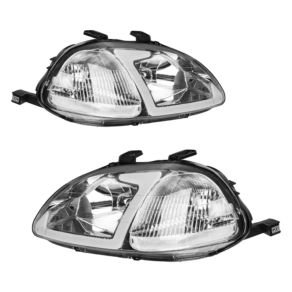 Conjunto de faros LED DRL izquierdo y derecho para Honda Civic EJ EK EM 1996-1998 Foto 4 de 4