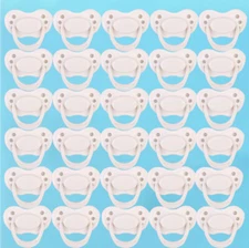50pcs White Magnetic Pacifier Realistic Reborn Baby Doll DIY Accessories Supply
