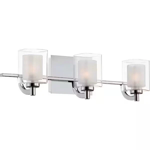 Quoizel Kolt Bathroom 3 Light LED Etched Glass Chrome Lighting Fixture KLT8603C - Image 4 of 4