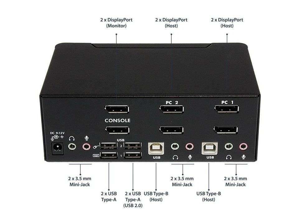 StarTech.com SV231DPDDUA2 DisplayPort KVM Switch - 2 Port - Dual-Display - 4k 60 - Image 3 of 4