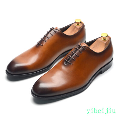 Mens 100% Real Leather Dress Formal Business Evening Derby Shoes Vintage Banquet