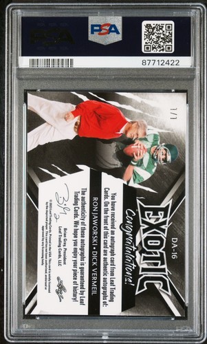 2023 LEAF EXOTIC DUAL AUTOGRAPHS DA16 JAWORSKI/VERMEIL ZEBRA KALEIDO 1/1 PSA 10 - Picture 2 of 2