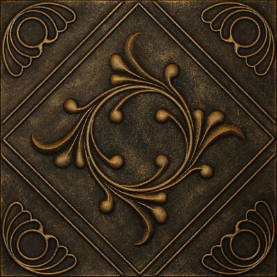 3D Decorative Ceiling Tiles Glue Up R2 BLACK Black Gold Hand Painted Sale!!