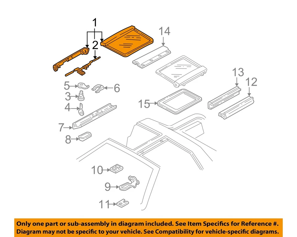 Conjunto de techo corredizo cupé Fórmula menos el mango OEM 95 96 97-02 Pontiac Firebird Foto 3 de 4