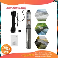 110v Submersible Deep Well Water Pump Stainless Steel 0.5HP 110V 16GPM 157ft