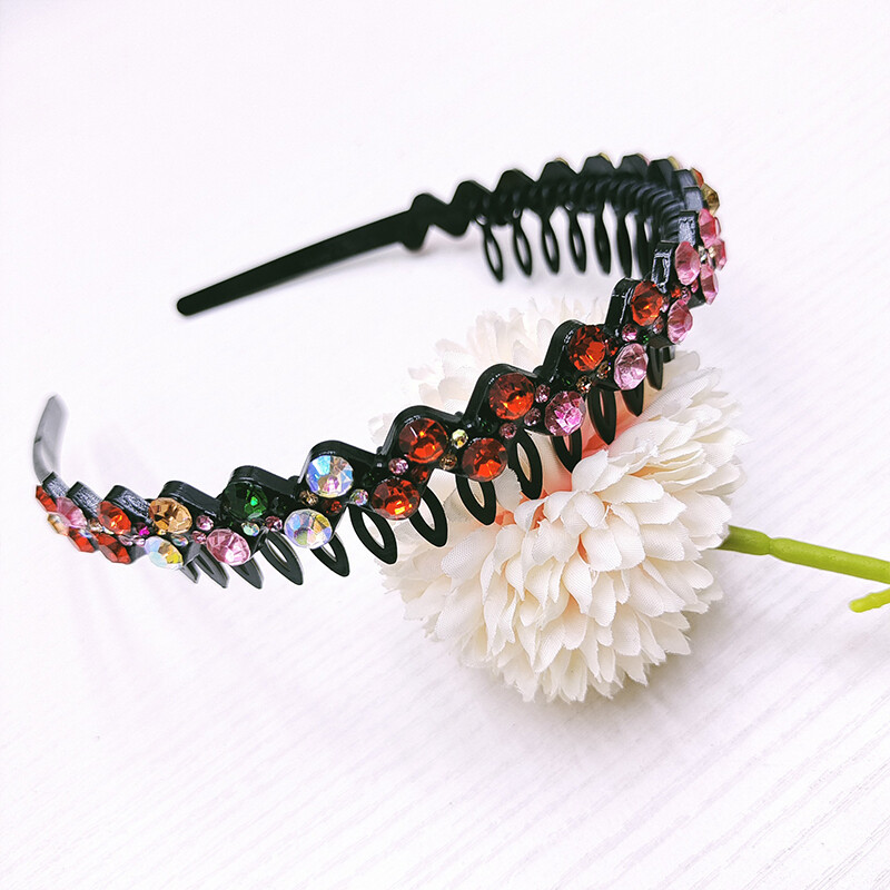 Strass-Stirnband Für Damen – Mit Perlen, Handgefertigt, Elastisch Und Rutschfest