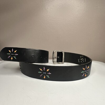 Vintage Beaded Black Belt Crown Pacific Black Beaded Women main image 3
