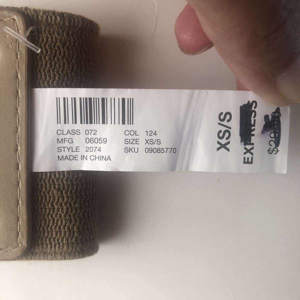 Express Taupe XS Belt | eBay