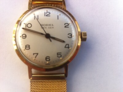 ERNEST BOREL SEA GEM VINT GP/SS SCRBK WP 17J FHF73 MAN WIND STUNNING DRESS DIAL