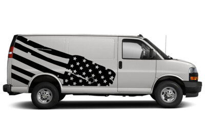 Seite US Flagge Grafik Aufkleber Sticker Vinyl kompatibel mit Chevrolet Express Kit