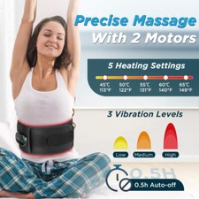 Electric Infrared Heating Vibration Lumbar Lower Back Massage Belt Pain Relief