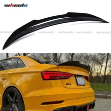 FOR 2014-2020 AUDI A3 S3 RS3 SEDAN PSM STYLE HIGHKICK GLOSS BLACK TRUNK SPOILER