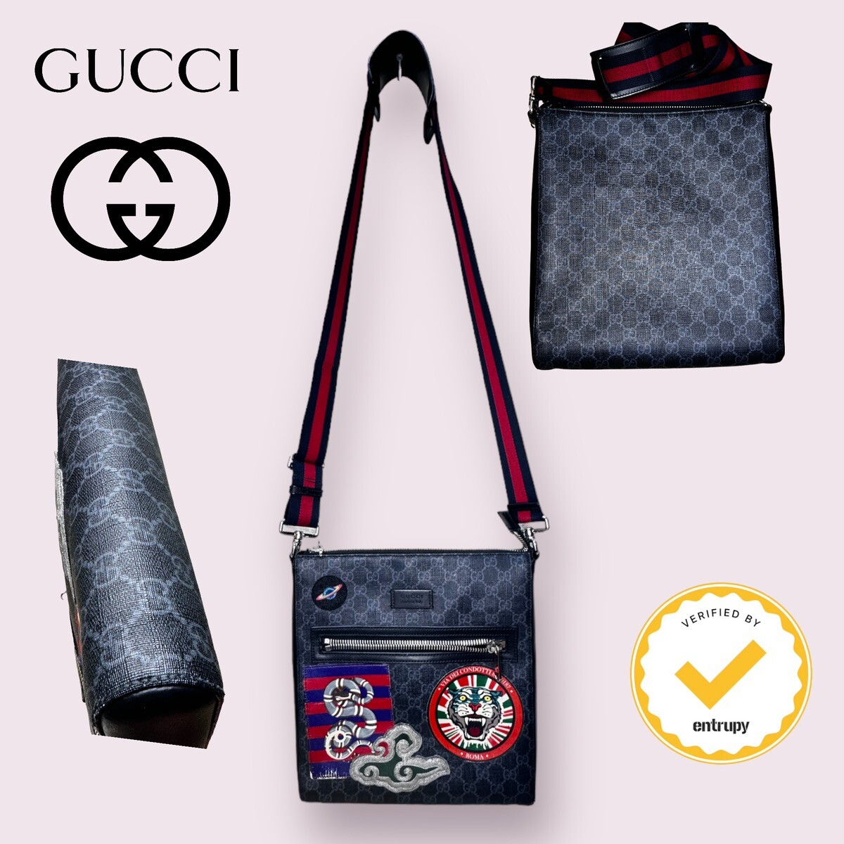 GUCCI NIGHT COURRIER GG SUPREME FLAP MESSENGER BAG (EZB015293) | eBay