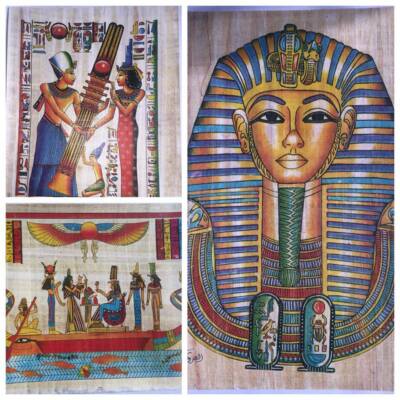 3er Set A3 30*40cm Ägyptischer Papyrus gedruckt Anubis Buch des Toten Königs Tut Art