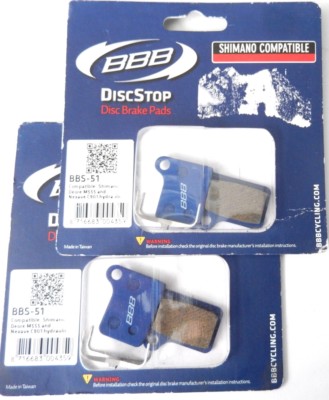 4 Bremsbeläge BBB BBS-51 Für SHIMANO DEORE M555 Scheibenbremse Neu (Disk Brake)