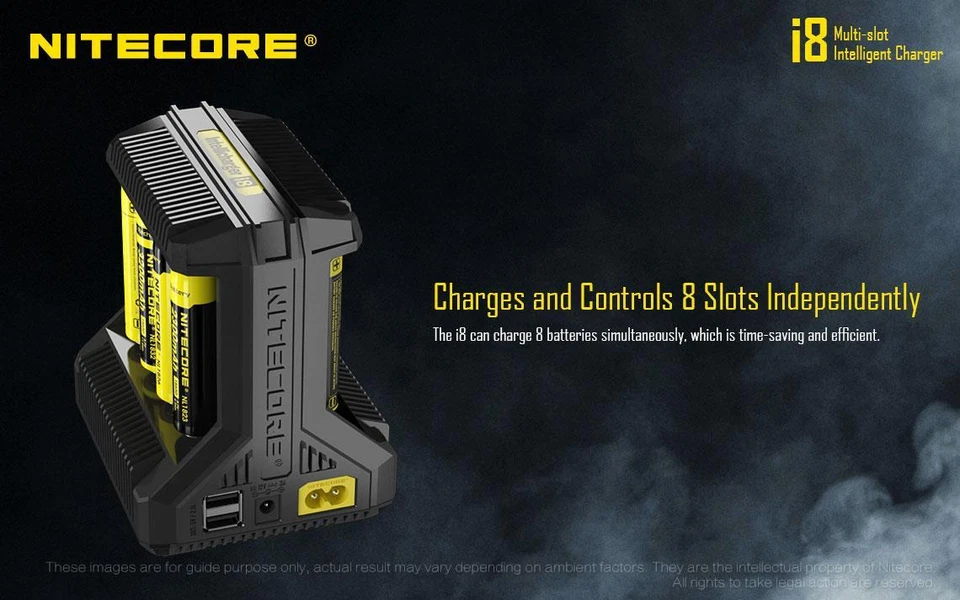 Nitecore i8 smart battery charger w/ 16 X RCR123A 16340 batteries for arlo - Image 3 of 4