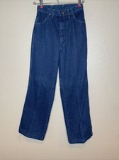 vintage Retro Maverick blue jean bell Wide Leg Jr size 9 Length 27  High Waist