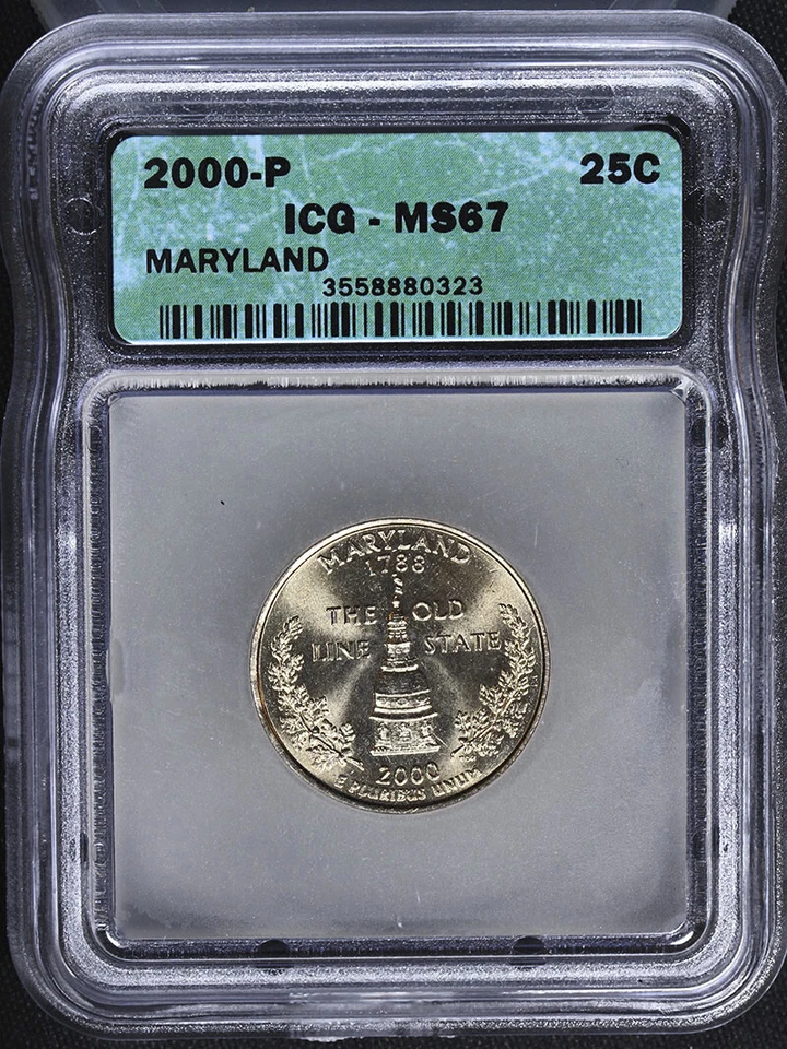 2000-P Maryland State Quarter ICG MS67 - Awesome Surfaces - Image 3 of 4