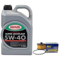 MotoröL Set 5W-40 Meguin 5 Liter + ÖLfilter Sh 4098 P FüR Dacia Mercedes Nissan