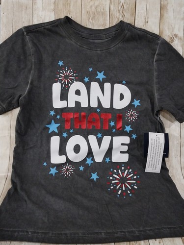 New! Kids XL "Land That I Love" Tee T-shirt July 4th USA Fireworks American Flag - Picture 2 of 8