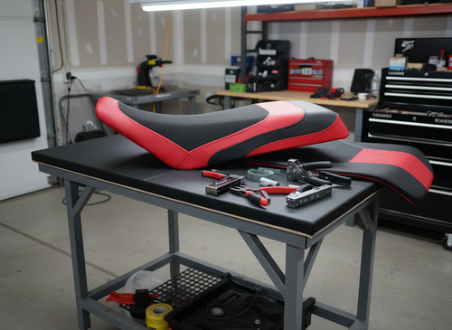 Honda ATC 350X Seat Cover For 1985 To 1986 Seat Cover Red - Afbeelding 2 van 2