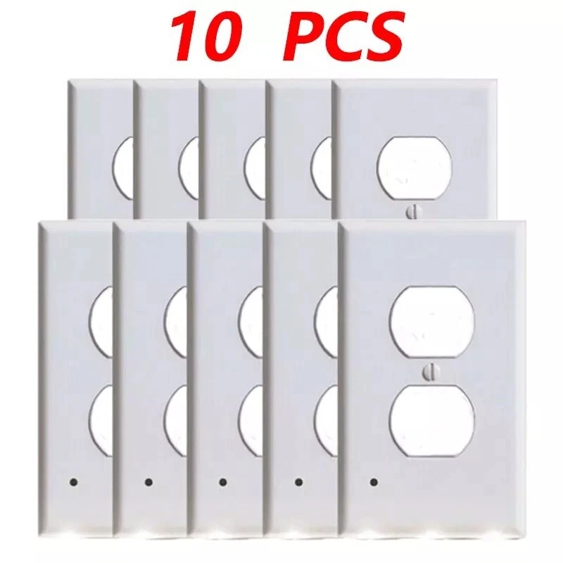 Luz nocturna de salida de 5 piezas/10 piezas con luz LED incorporada blanca/negra dúplex Foto 3 de 4