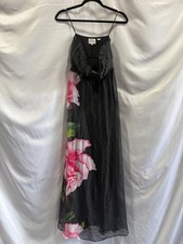 One33 Social Black Chiffon Strapless Gown Size 4 with Minor Fabric Pull