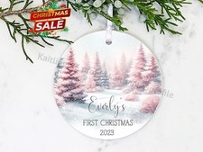 Baby's First Christmas Ornament, Personalized First Ornament, Custom Baby Gir...