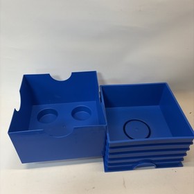Lego Storage Brick Cube Blue Stackable 4 Stud Box Container