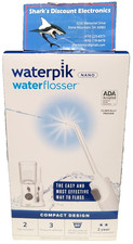 1 Waterpik Nano Compact Water Flosser, White NEW SEALED 2 Tip 3 Settings
