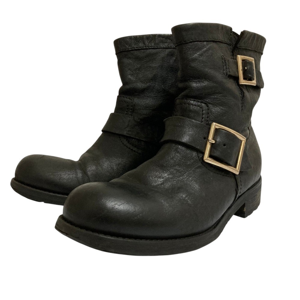 JIMMY CHOO classic model leather engineer boots, size 36.5, black