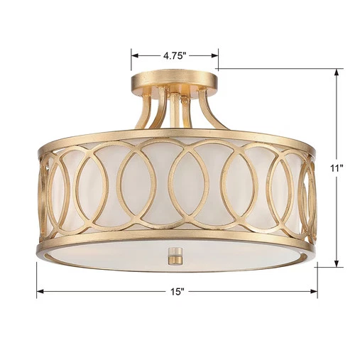 Graham 3-Light Ceiling Light in Antique Gold - Picture 4 of 5