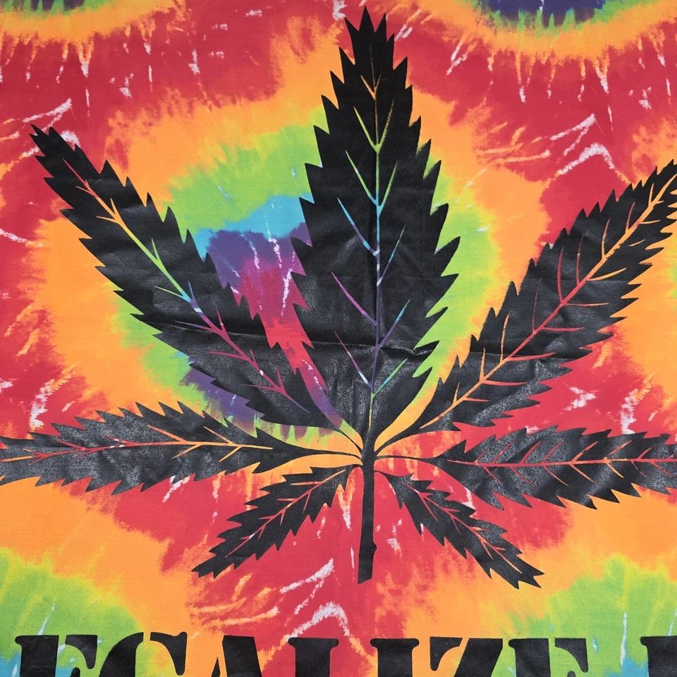 Tapiz de tela tie dye legalizarlo decoración colgante de pared 45x37 hoja de maceta de marihuana Foto 2 de 4