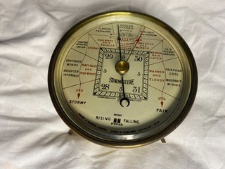 Vintage Short & Mason Barometer 1932 Brass No. 407451 Stormoguide. Legs and ring