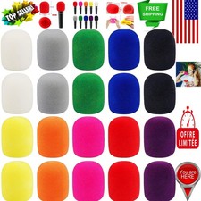 Colorful 20-Pack Microphone Covers - Disposable Foam Windscreens for Events