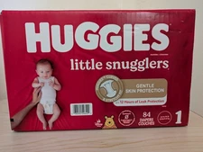 Huggies Little Snugglers Baby Diapers, Size 1 (8-14 lbs), 84 Ct 