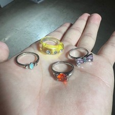 Y2K Ring Bundle | Resin Ring + Colorful Costume Jewelry (4 Pack)