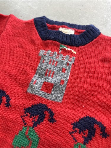 Vintage Kids Elf Mushroom Castle Elf Sweater Made In Ireland Size 5+ - Picture 4 of 10