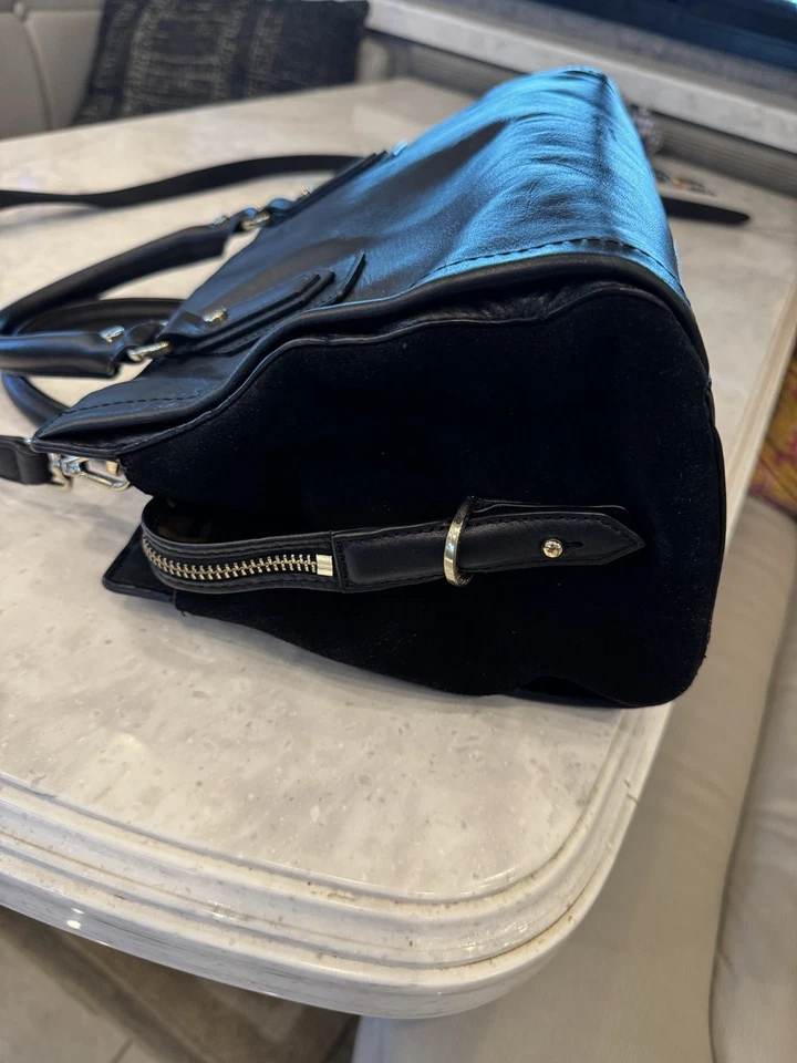 Cartera de cuero negra Halston Heritage Foto 4 de 4