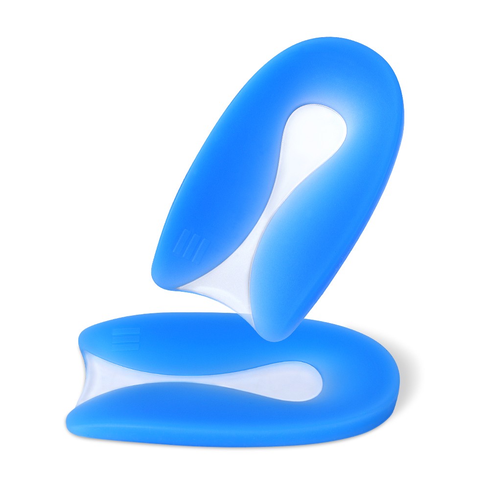 1 Pair PU Heel Cups Soft Shockproof Cushion Pads For Sports Blue
