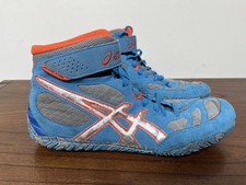 Asics Aggressor 2 Dusty Blue Silver Cherry Orange Rare Wrestling Shoes Size 10