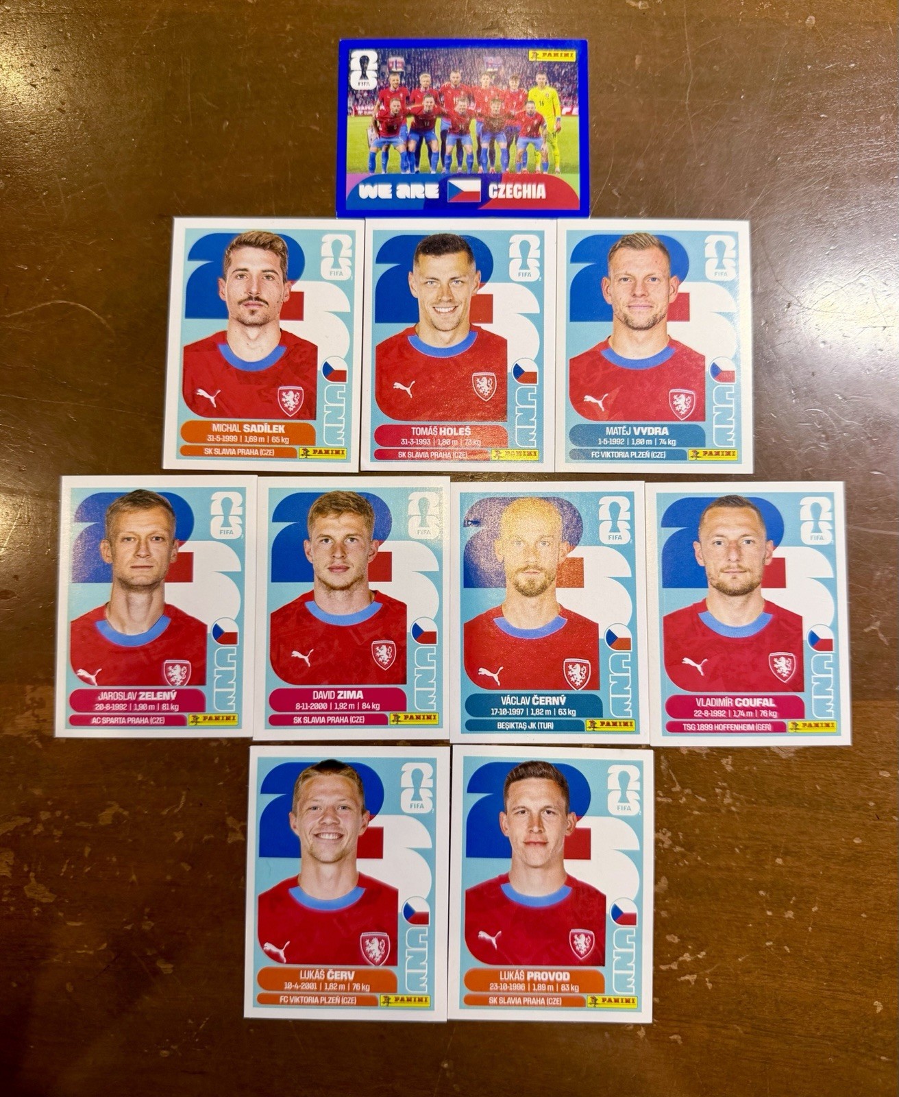 Panini FIFA World Cup 2026 CZECHIA Lot of 10 Stickers CZE (with Blue Team CZE13)