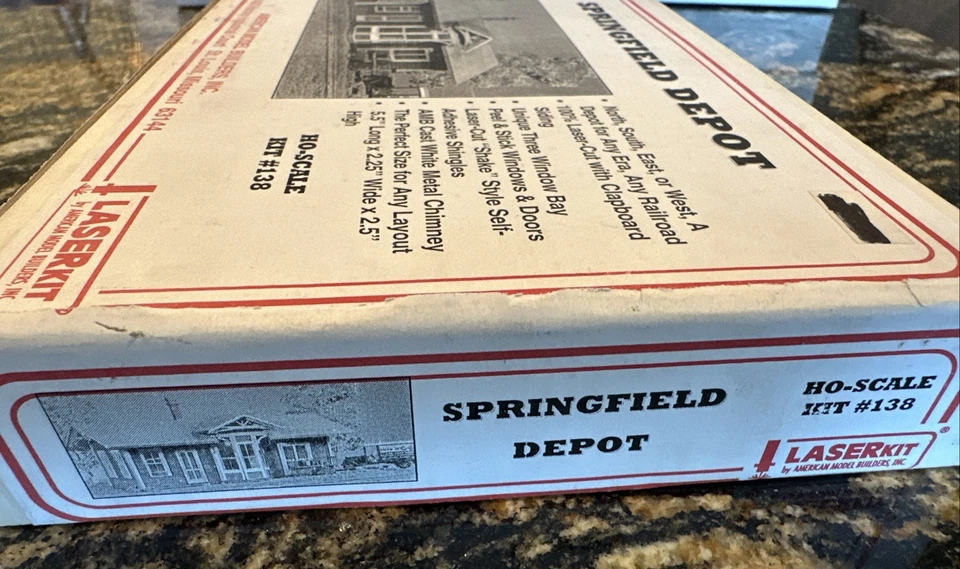 American Model Builders LaserKit HO Scale Kit #138 Springfield Depot 1:87 NOS! - Image 2 of 4