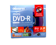Memorex Mini DVD-R 4X 2.8 GB 60 Minute  Double Sided Double Capacity  Brand New 