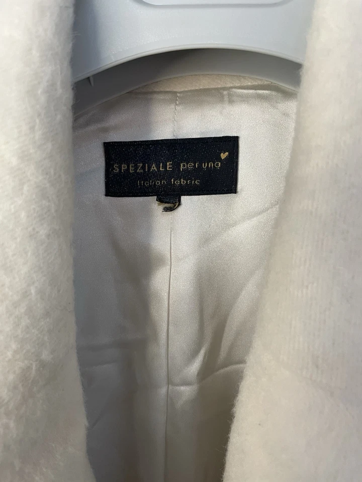 Speziale Per Uno M&S Women’s Cream Winter White 75% Alpaca 25% Wool Coat Size 10 - Image 2 of 4