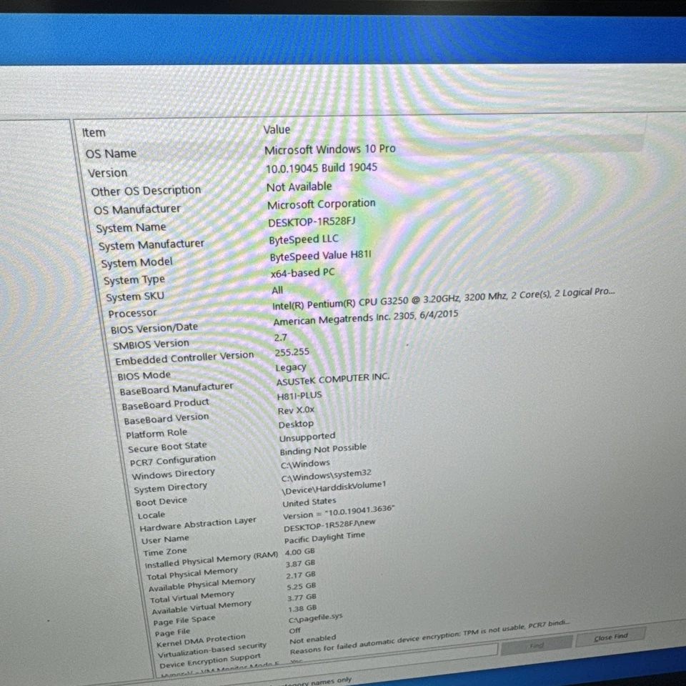 Bytespeed H81-I desktop computer 4 GB RAM 120 GB SSD Win 10 Pentium G3250 A046 - Image 2 of 4