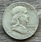 1962-D 50C Franklin Half Dollar Silver Half Dollar RARE Denver Mint