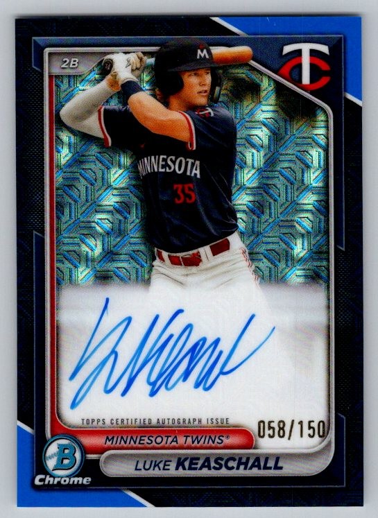 2024 Bowman #BMA-LK Luke Keaschall Chrome Prospect Autographs Mojo Blue #/150